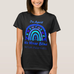 T-shirt En Avril Nous Portons Bleu Sensibilisation sur l'a