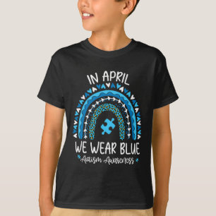 T-shirt En Avril Nous Portons Blue Rainbow Sensibilisation
