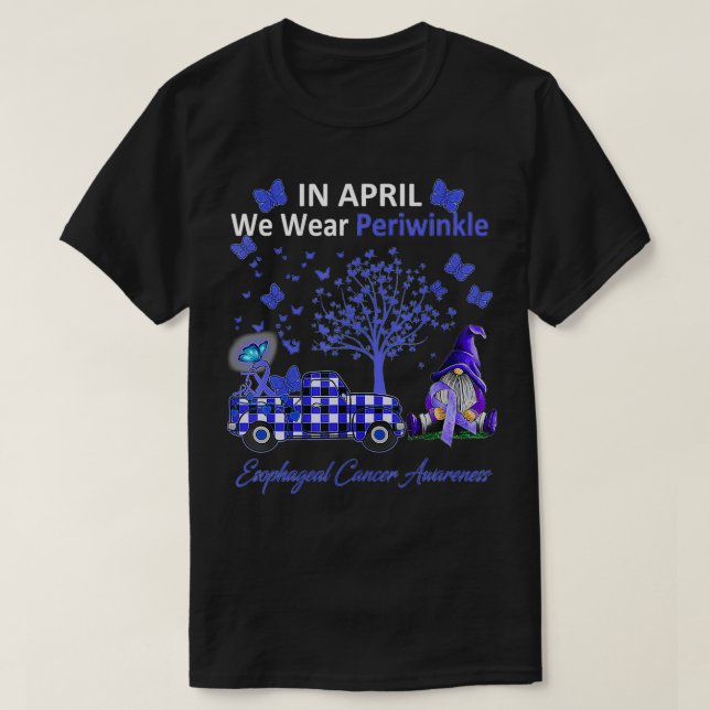 T-shirt En Avril Nous Portons Périwinkel Esophageal Cancer (Design devant)