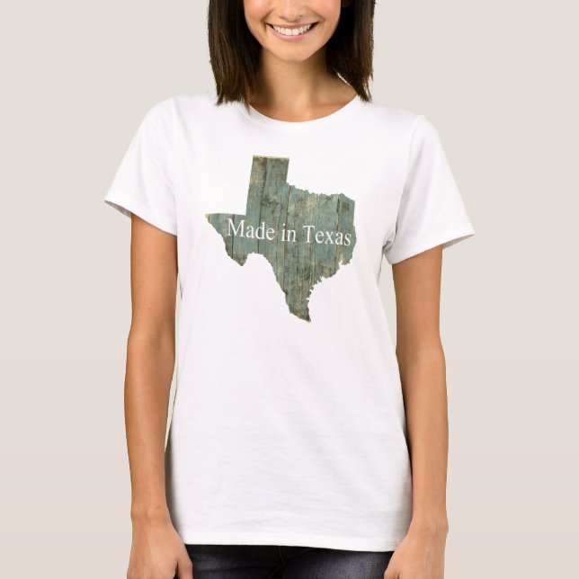 T-shirt en bois bleu robuste fabriqué au Texas (Devant)