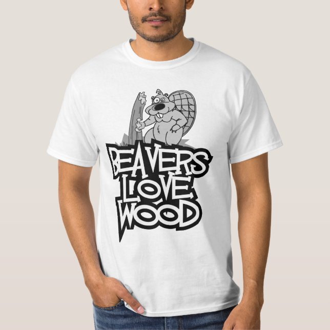 T-shirt en bois d'amour de castors (Devant)