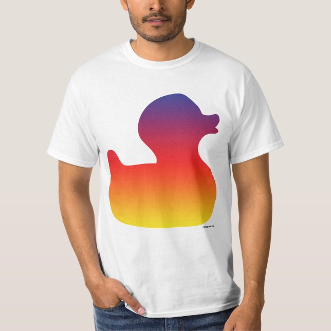 T-shirt en caoutchouc de Duckie d'arc-en-ciel (Devant)