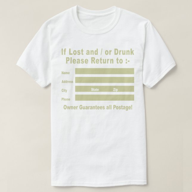 T-shirt En cas de perte et/ou d'épuisement Revenir à (Design devant)