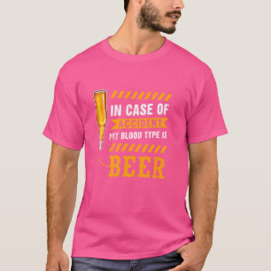 T-shirt En Coque D'Accident Mon Type De Sang Est Bière Drô