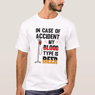 T-shirt En Coque D'Accident Mon Type De Sang Est L'Alcool 