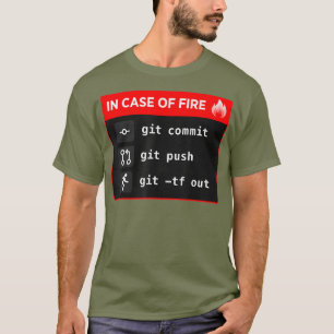 T-shirt En Coque de feu Git Commit Git Push Git TF Out