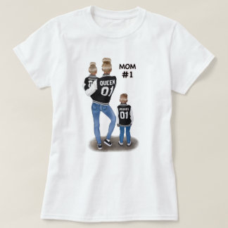 T-shirt en coton féminin pour la mère du garçon et