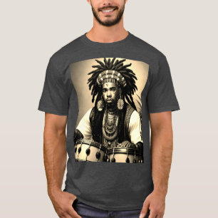 T-shirt en cuir de charbon de conception africaine