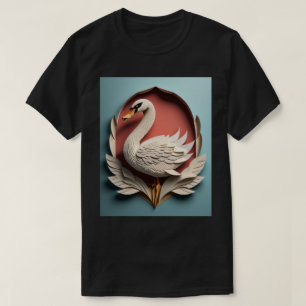 T-shirt en design d'art en papier de cygne