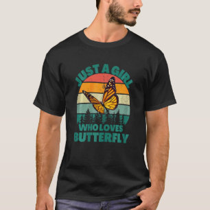 T-shirt En détresse Juste Une Fille Qui Aime Le Monarque P