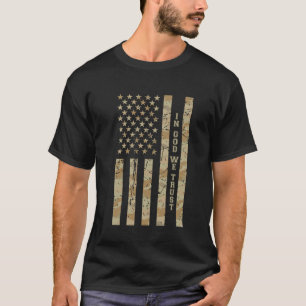 T-shirt en Dieu nous avons Confiance devise Foi Désert Cam