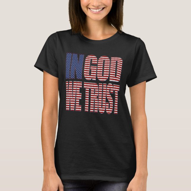 T-shirt En Dieu, nous faisons confiance au patriotique chr (Devant)