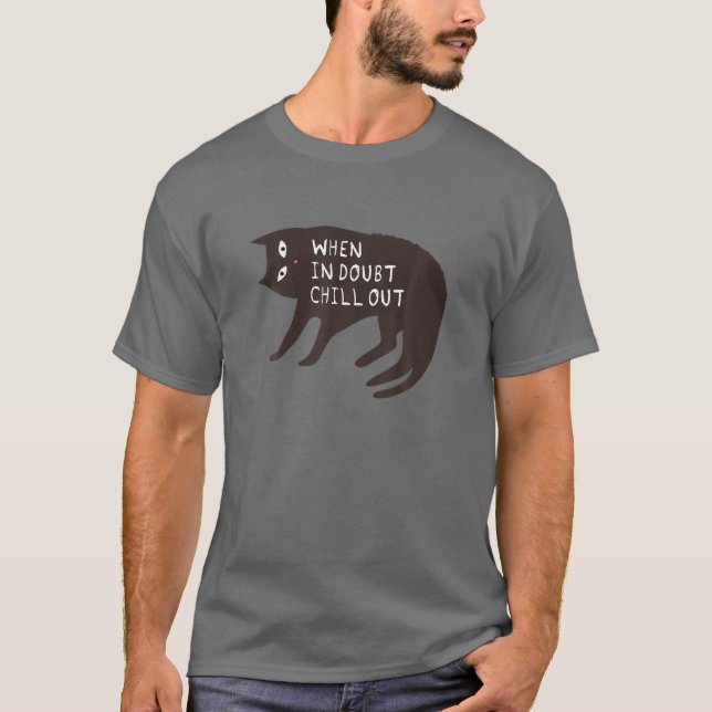 T-shirt En Doute Refroidir - Chat Drôle (Devant)