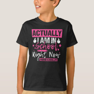T-shirt En Fait, Je Suis À L'École En Ce Moment Même À L'É
