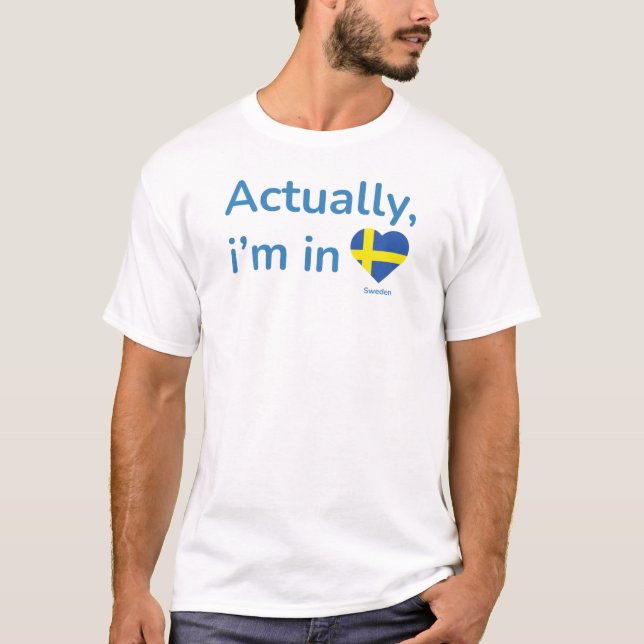 T-shirt En fait je suis en Suède (Devant)