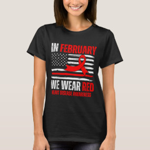 T-shirt En février, nous portons du rouge pour la sensibil