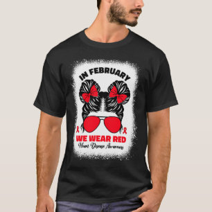 T-shirt En Février Nous Portons Red Heart Disease Awarenes