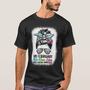 T-shirt En Février Nous Portons Zebra Messy Bun - Maladie