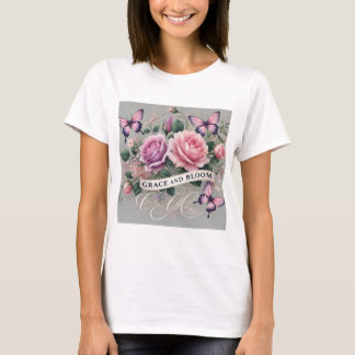 T-shirt en fleurs gracieuses