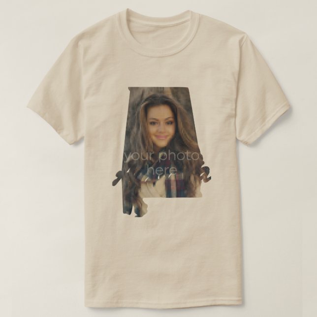 T-shirt en forme de l'état de l'Alabama (Design devant)