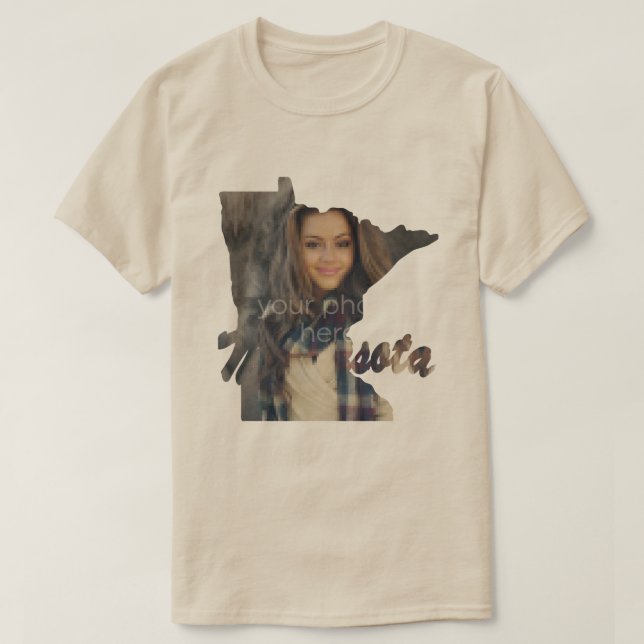 T-shirt en forme de l'état de l'état du Minnesota (Design devant)