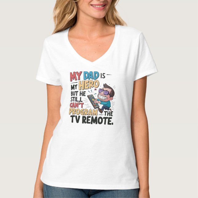 T-Shirt en héros papa drôle - 'Mon père ne peut pa (Devant)