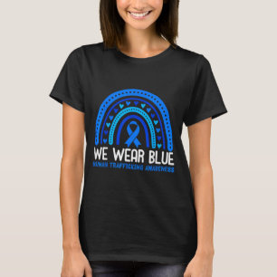 T-shirt En janvier bleu porter la traite des êtres humains