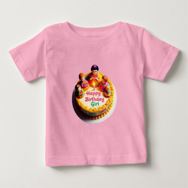 T-shirt en jersey fin pour bébé "Joyeuse Fête" ave (Devant)
