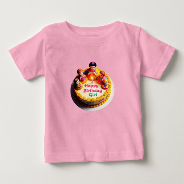 T-Shirt en Jersey Fin pour Bébé "Joyeux Anniversai (Devant)
