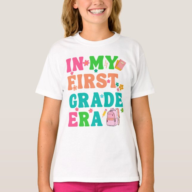 T-shirt En Ma Première Année Chemise - Premier Jour D'Écol (Devant)