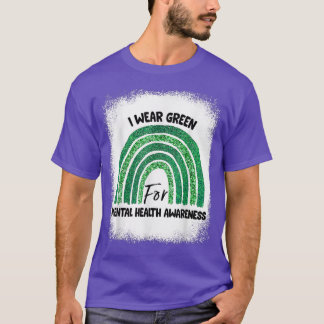 T-shirt En Mai, Nous Portons Green Bleached Mental Health 