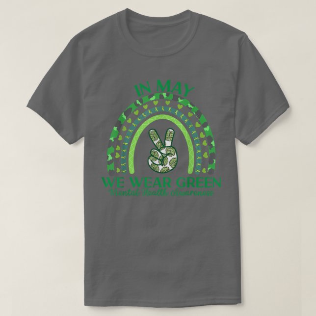 T-shirt En Mai, Nous Portons Vert Sensibilisation À La San (Design devant)