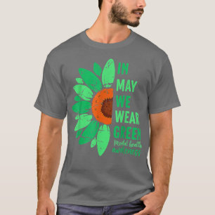 T-shirt En Mai Nous Portons Vert Tournesol Mignonne Santé