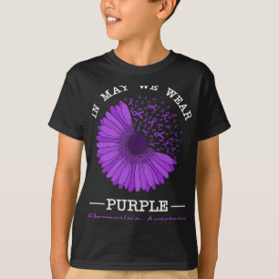 T-shirt En Mai Nous Portons Violet Fibromyalgie Sensibilis