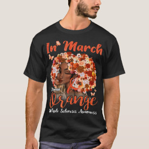 T-shirt En Mars Nous Portons Orange Sclérose Multiple Afro