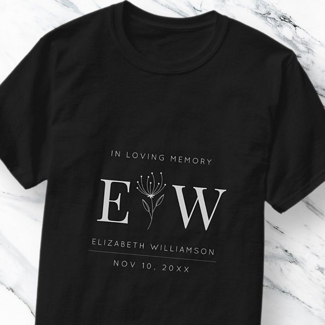 T-shirt En Mémoire Amoureuse Mémorial Monogramme Moderne F (Créateur téléchargé)