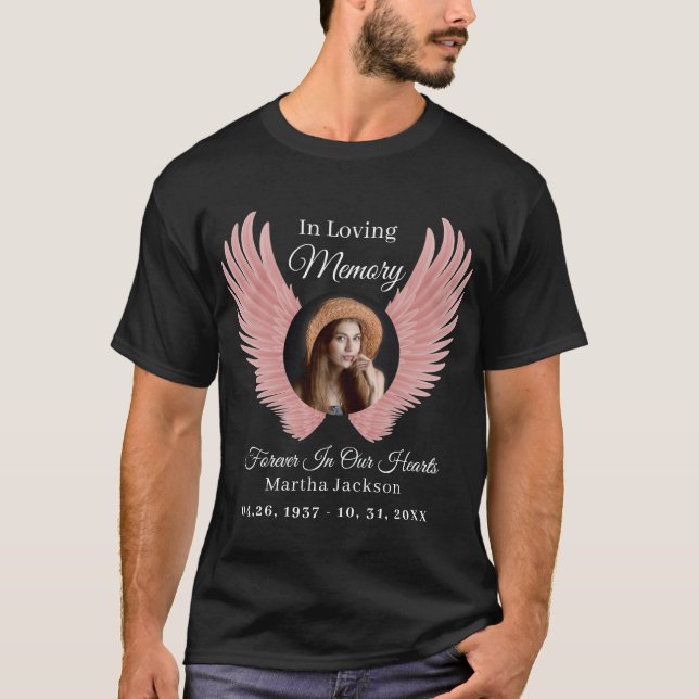 T-shirt En mémoire d'amour mémorial photo personnalisée mo (Devant)