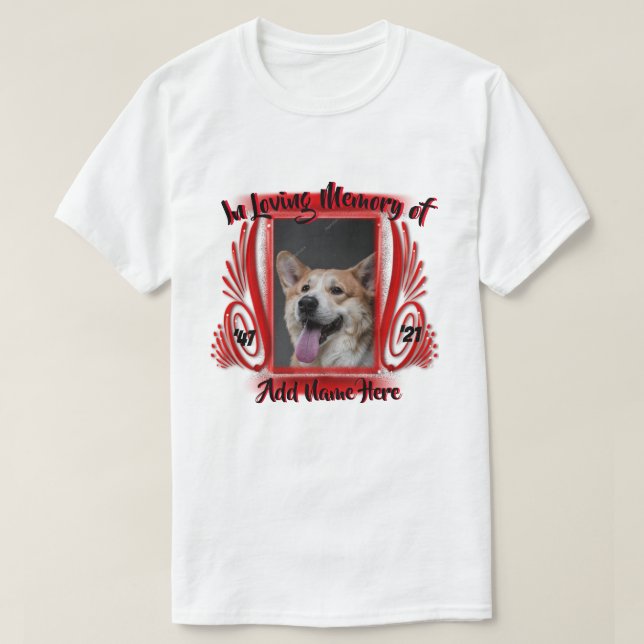 T-shirt En mémoire d'amour (rouge) photo personnalisée T-s (Design devant)