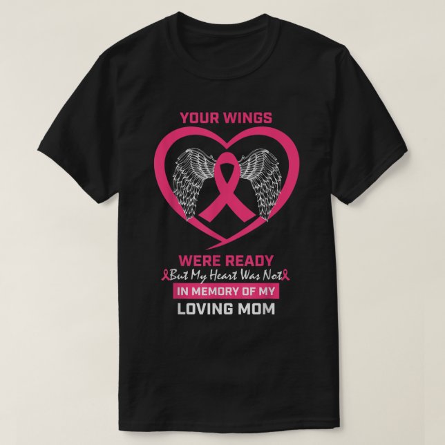 T-shirt En Mémoire De Ma Mère Amoureuse Maman Cancer Du Se (Design devant)