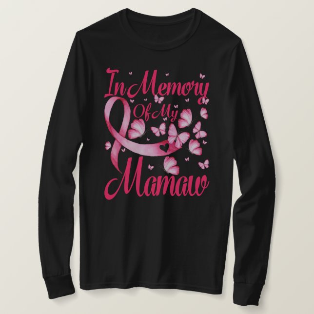 T-shirt En mémoire de mon Mamaw La sensibilisation au canc (Design devant)