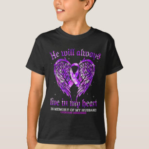 T-shirt En Mémoire De Mon Mari L'Ange De Sensibilisation À
