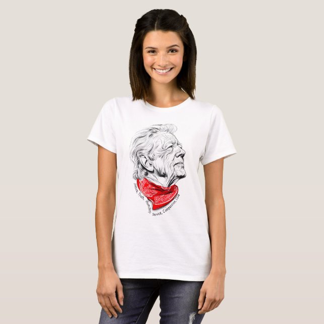 T-shirt En mémoire du président humanitaire Jimmy Carter (Devant entier)