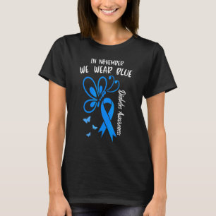 T-shirt En Novembre, Nous Portons Bleu Diabète Sensibilisa