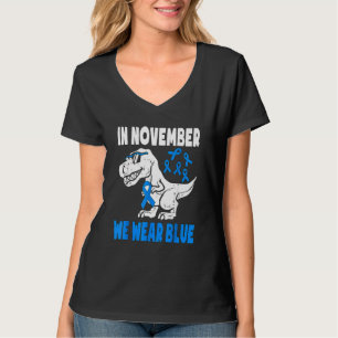 T-shirt En Novembre Nous Portons Blue Diabetes Awareness T