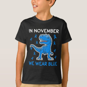 T-shirt En Novembre Nous Portons Blue Diabetes Awareness T