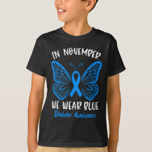 T-shirt En Novembre, nous portons Blue Diabetes Sensibilis