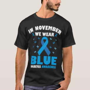 T-shirt En Novembre Nous Portons Blue Diabetes Sensibilisa