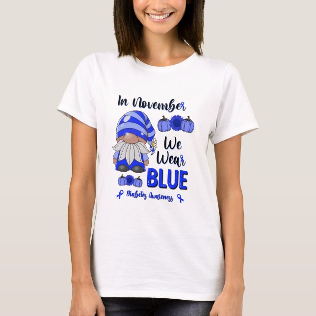 T-shirt En Novembre, Nous Portons Du Bleu : Sensibilisatio (Devant)