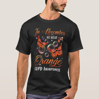 T-shirt En Novembre, Nous Portons Orange Butterfly Copd Aw