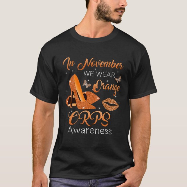 T-shirt En Novembre Nous Portons Orange High Talons Chauss (Devant)